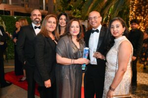 Hillingdon Business Awards 2025. A group of men and women are posing for the camera. They are all dressed in their finest for the evening.