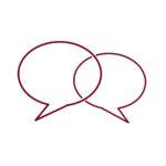 Two interlinked speech bubbles
